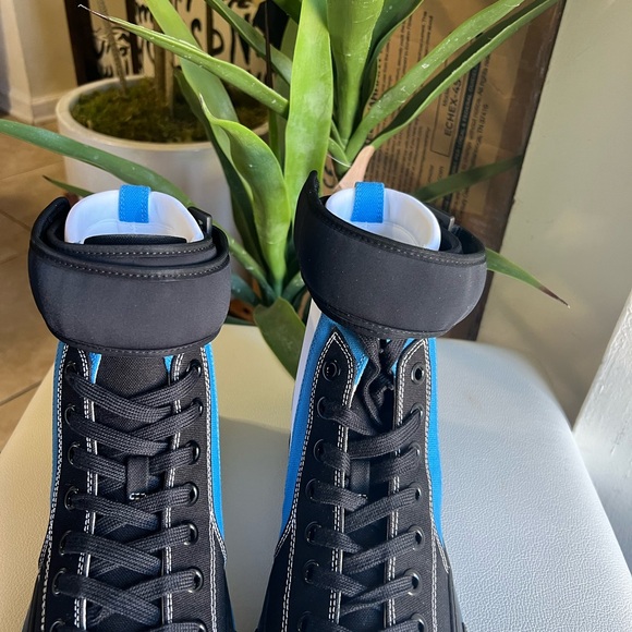 BURBERRY Men’s White/Black/Azure Sub High-Top Lace-Up Trainer Size 11 (44 IT) - Picture 10 of 14